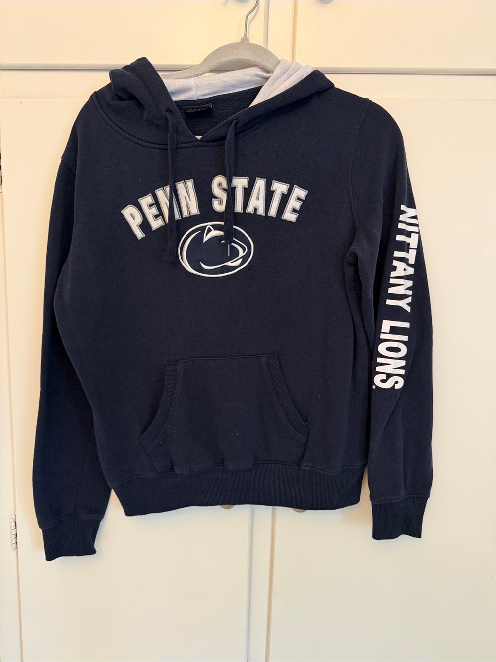 Colosseum Navy and White Penn State Crewneck Hoodie